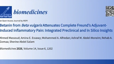 Betanin from 𝘉𝘦𝘵𝘢 𝘷𝘶𝘭𝘨𝘢𝘳𝘪𝘴 Attenuates Complete Freund’s Adjuvant-Induced Inflammatory Pain: Integrated Preclinical and In Silico Insights featured image